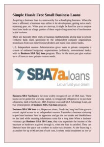 benefits of an SBA Loan