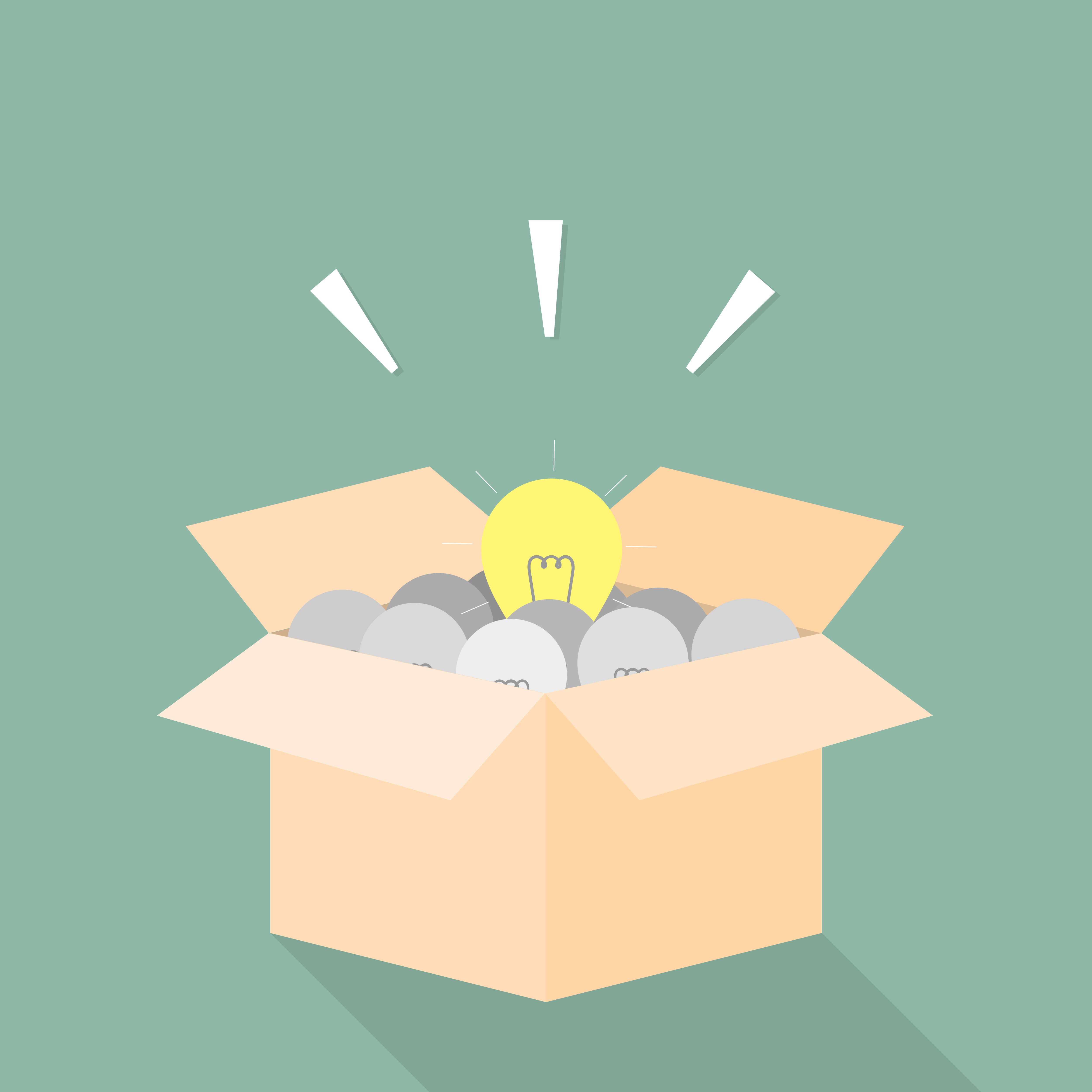 Light bulb in box. good idea concept.