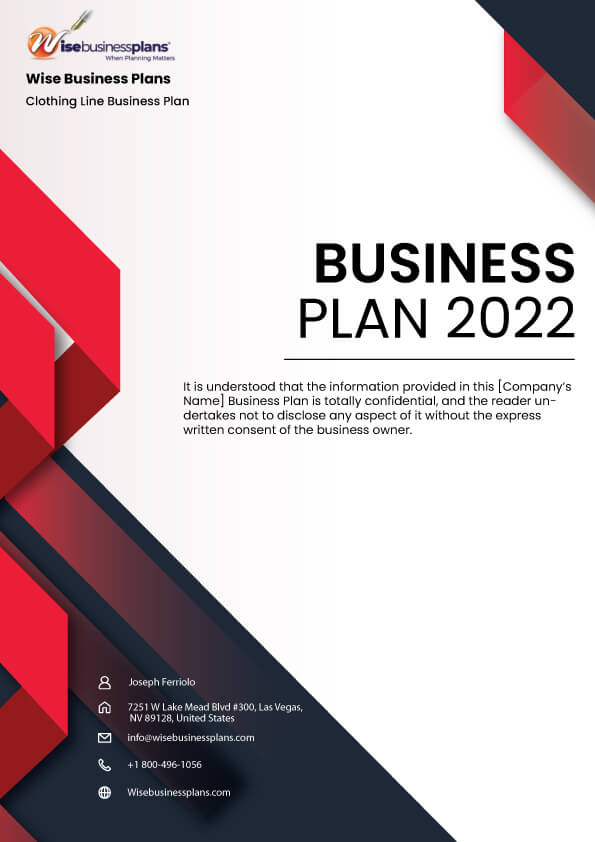 business plan cover page examples