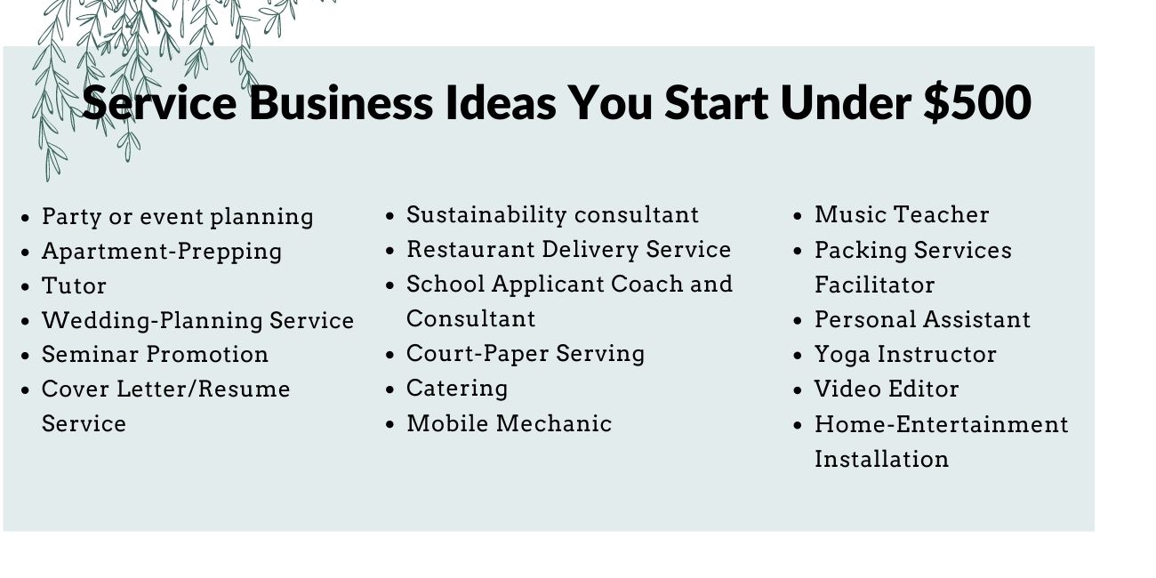 Service Business Ideas 500