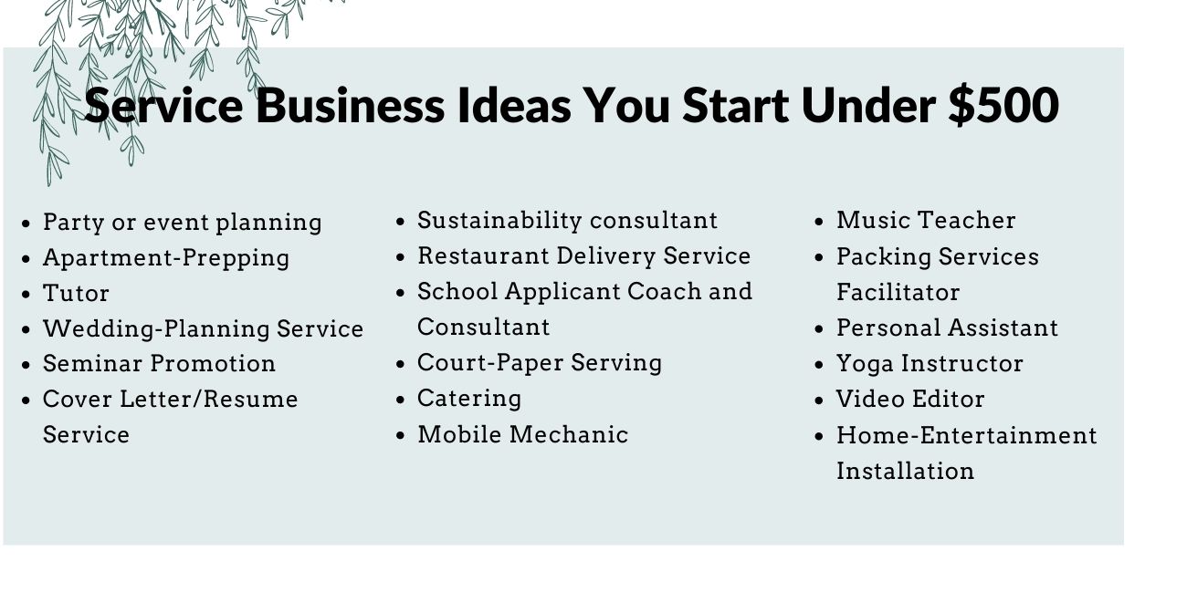 Top 100 Service Business Ideas - Start Under $1,000 in 2024