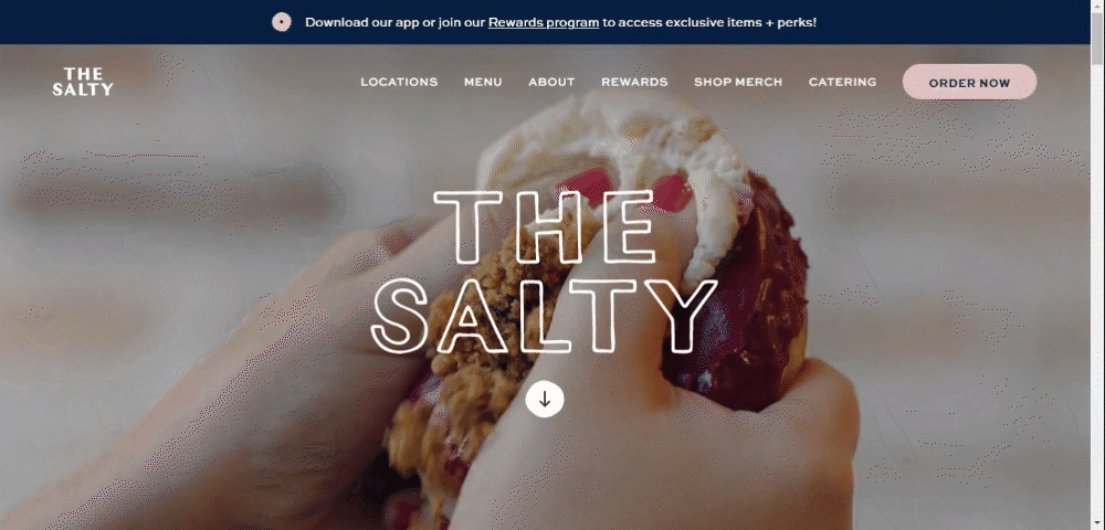 The Salty Home Page example business website made with Wix