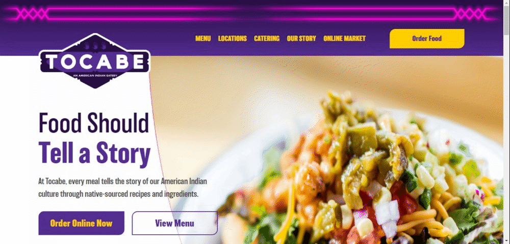 Tocabe small business website example made with HubSpot business website builder