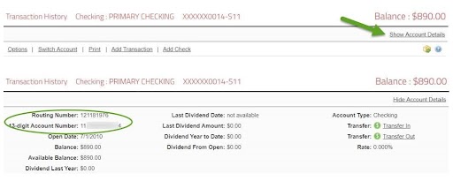 Routing Number on Monthly Statement