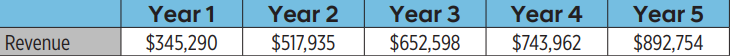 executive summary table