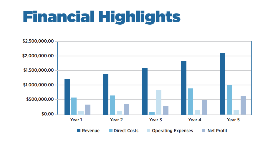 Financial highlights of a business plan