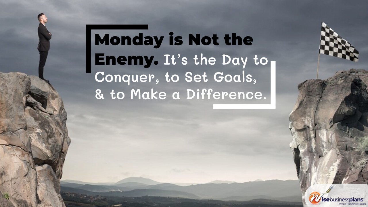 monday is not the enemy its the day to conquer to set goals to make a difference