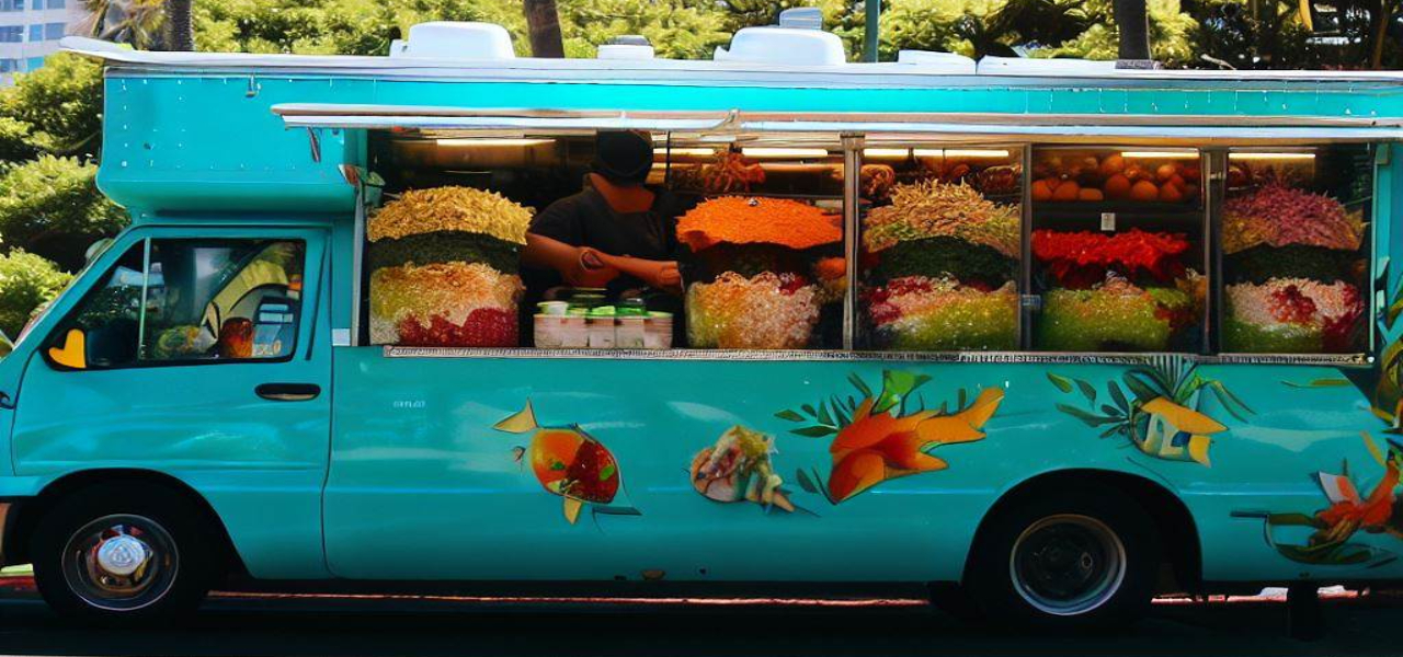 Hawaiian poke bowl truck
