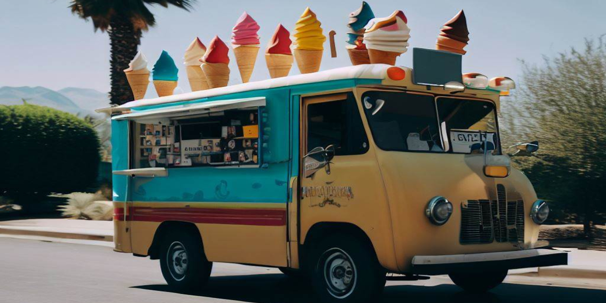 Retro ice cream truck