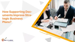 supporting documents improving strategic business plan with financial reports and charts