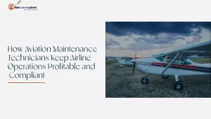 aviation maintenance technicians inspecting aircraft engine for safety and compliance