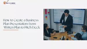 business plan presentation to investors with financial charts and startup strategy discussion